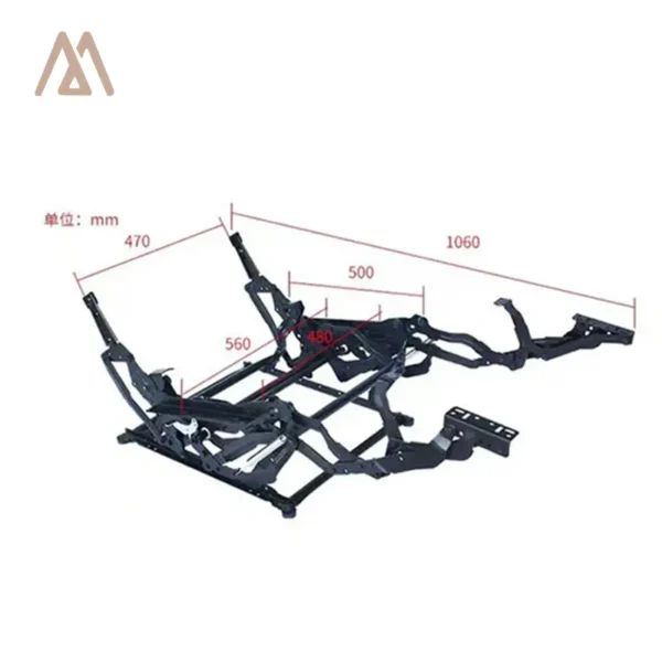 Manual massage chair hardware iron frame mechanism.